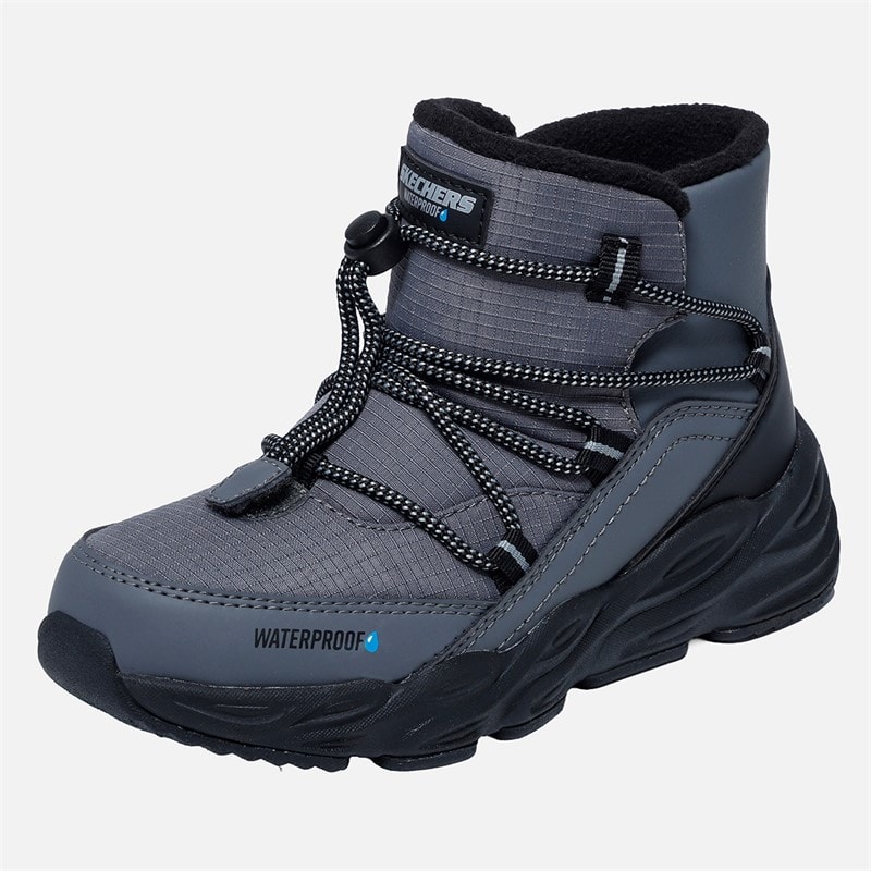 SKECHERS Drenge Turbo Tread Vandtætte Slip Ins Sneakers Grå - Billede 3