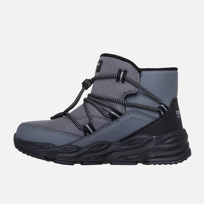 SKECHERS Drenge Turbo Tread Vandtætte Slip Ins Sneakers Grå - Billede 5