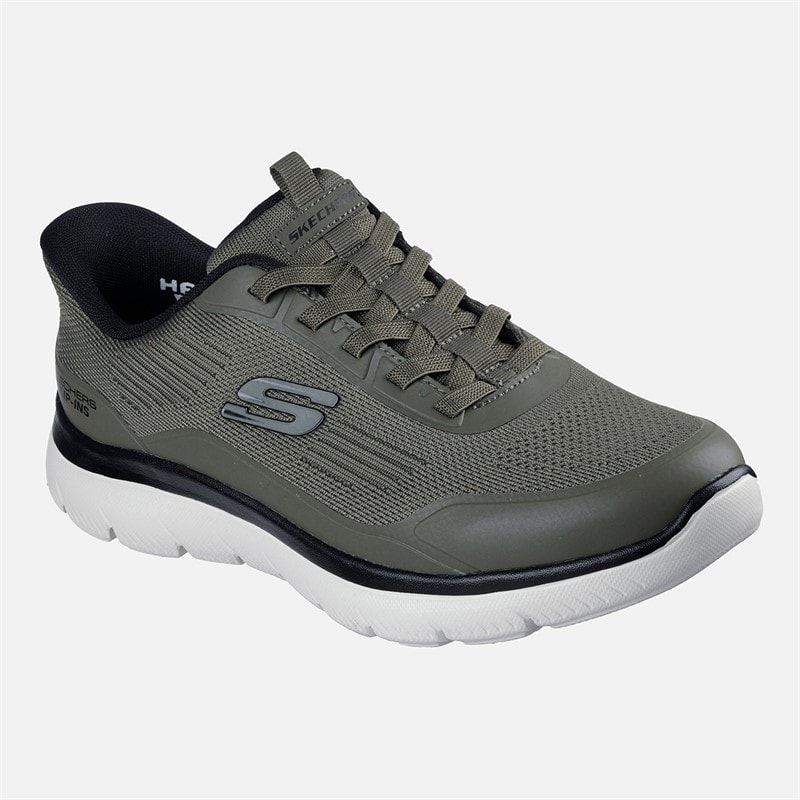 SKECHERS Herre Summits Leyter Slip Ins Sneakers Oliven - Billede 3