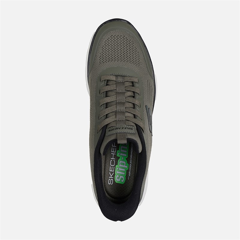 SKECHERS Herre Summits Leyter Slip Ins Sneakers Oliven - Billede 4