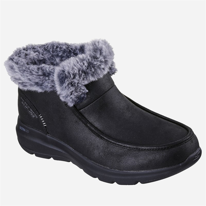 SKECHERS Dame Slip Ins Glacial Ultra Hyggelige Getaway Støvler Sort - Billede 3