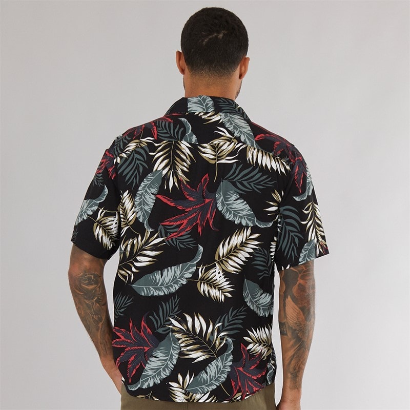 ONLY & SONS Herre Wayne Kortærmet Viscose Skjorte Sort - Billede 2