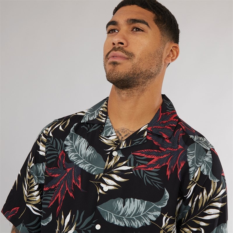 ONLY & SONS Herre Wayne Kortærmet Viscose Skjorte Sort - Billede 3