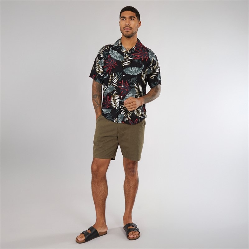 ONLY & SONS Herre Wayne Kortærmet Viscose Skjorte Sort - Billede 4