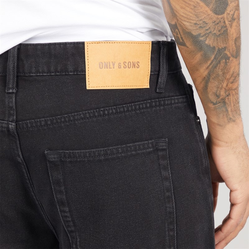 ONLY & SONS Herre Edge Lige Pasform Jeans Black Denim - Billede 3