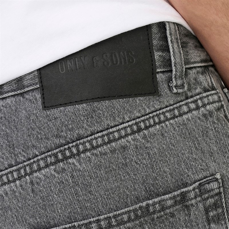 ONLY & SONS Herre Løse Tape Jeans Medium Grey Denim - Billede 4