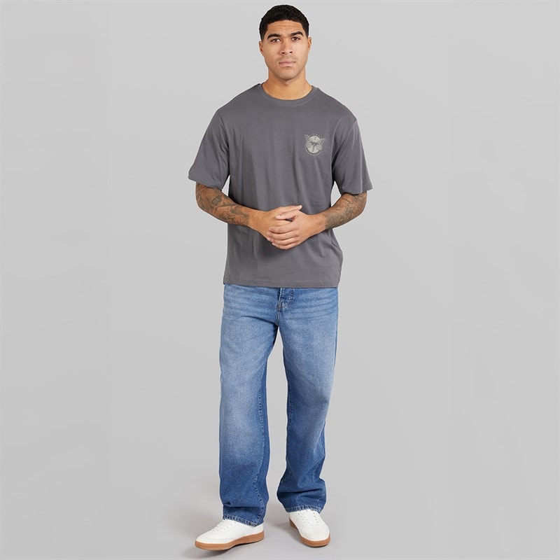 ONLY & SONS Tristan T-shirt til Herre afslappet pasform Grey Pinstripe/Butterflies - Billede 4