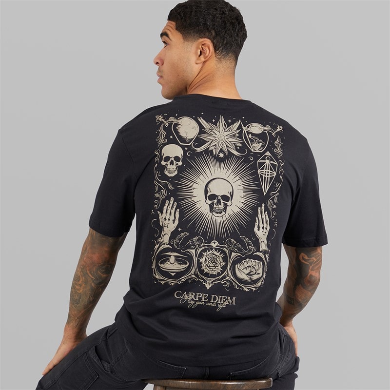 ONLY & SONS Tristan T-shirt til Herre afslappet pasform Sort/Skull - Billede 1