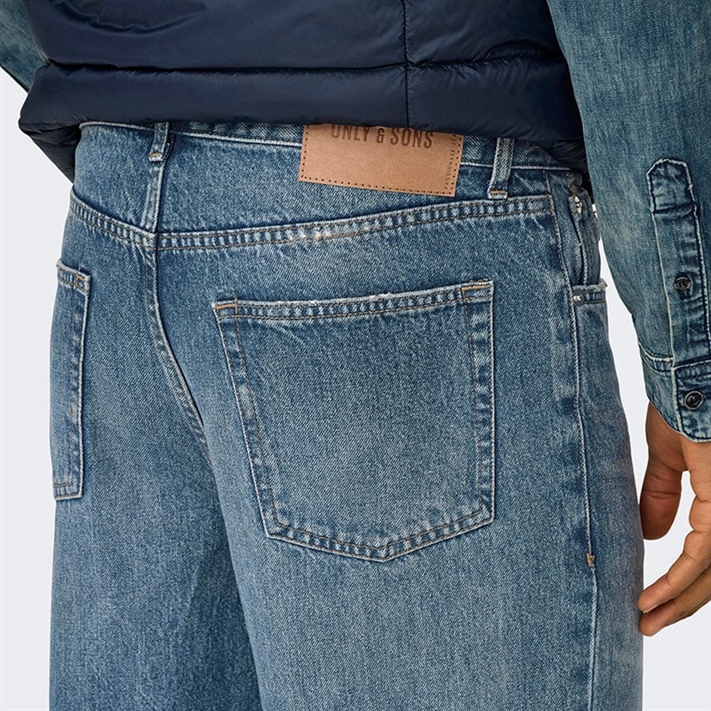 ONLY & SONS Herre Edge Lige Jeans Medium Blue Denim - Billede 4