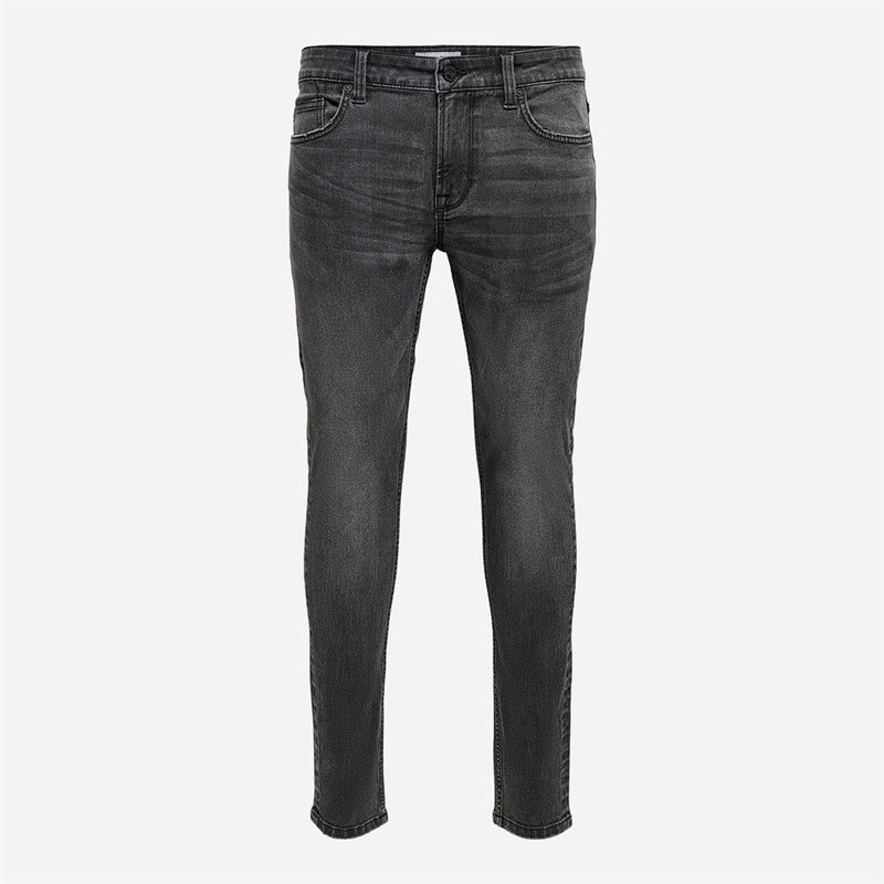 ONLY & SONS Herre Warp Skinny Sorte Jeans i Sort Denim