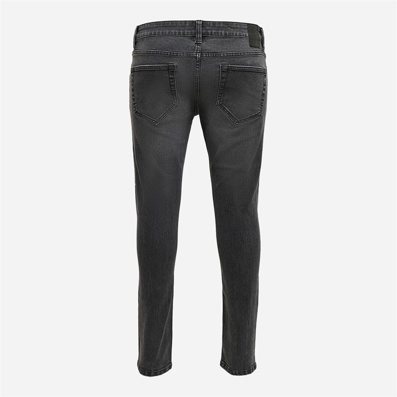 ONLY & SONS Herre Warp Skinny Sorte Jeans i Sort Denim - Billede 2