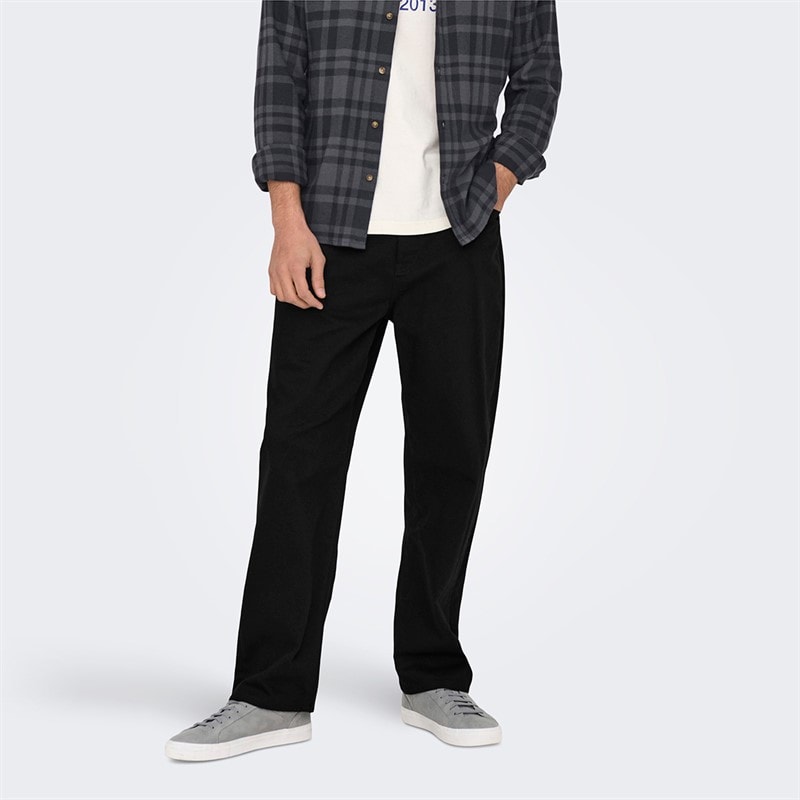 ONLY & SONS Herre Fade Løse Jeans Black Denim - Billede 1