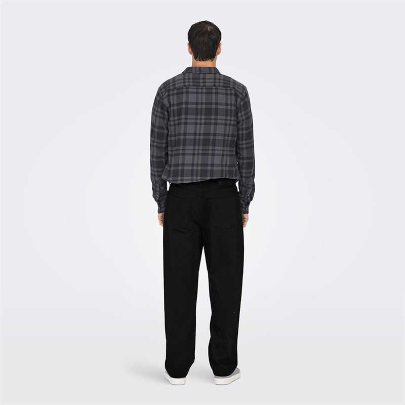 ONLY & SONS Herre Fade Løse Jeans Black Denim - Billede 3