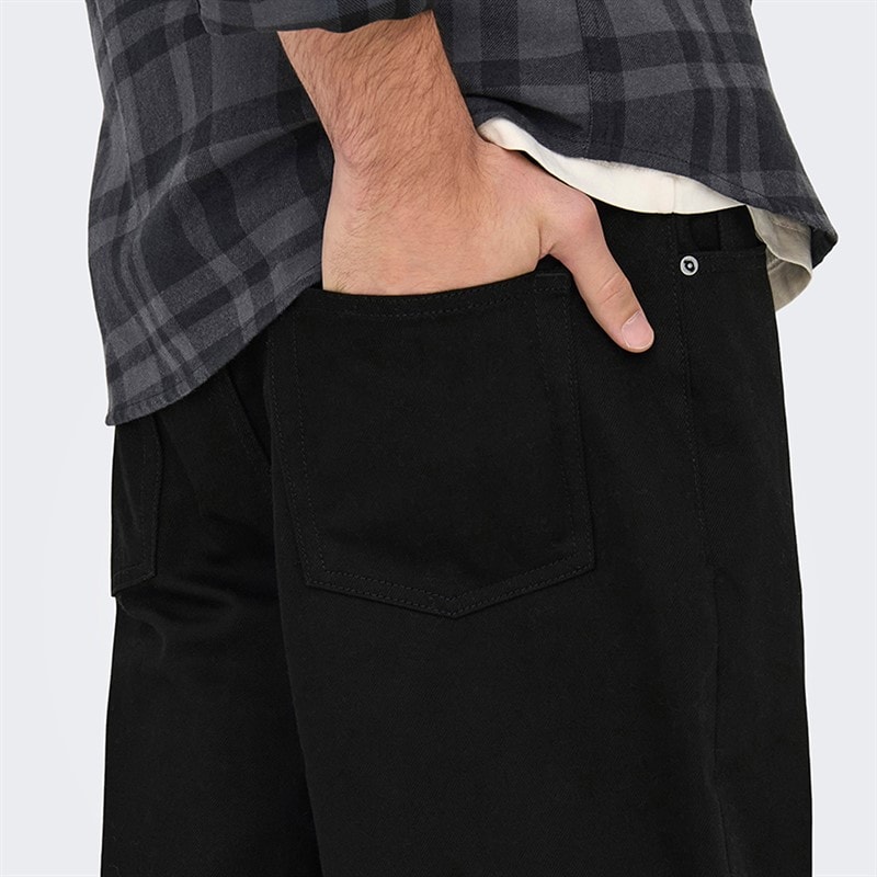 ONLY & SONS Herre Fade Løse Jeans Black Denim - Billede 4