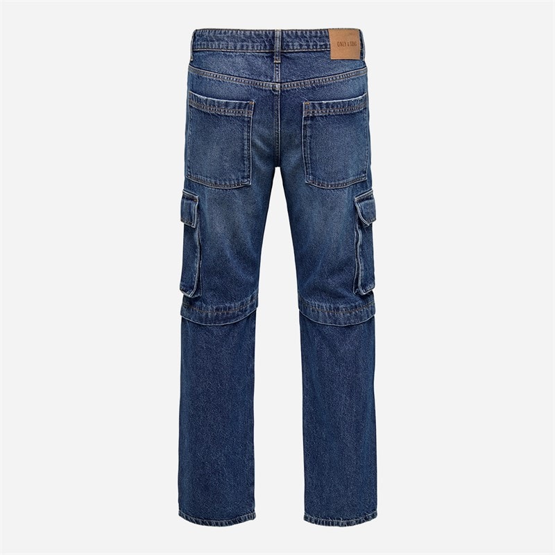 ONLY & SONS Herre Edge Lige Jeans Dark Blue Denim - Billede 2
