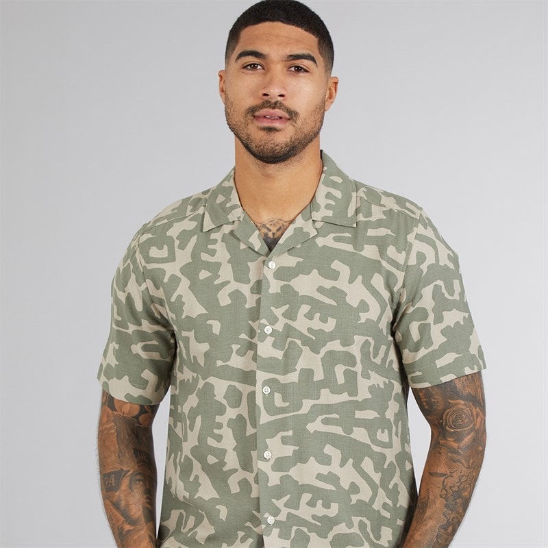 ONLY & SONS Herre Sommer Resort Kortærmet Skjorte Agave Green