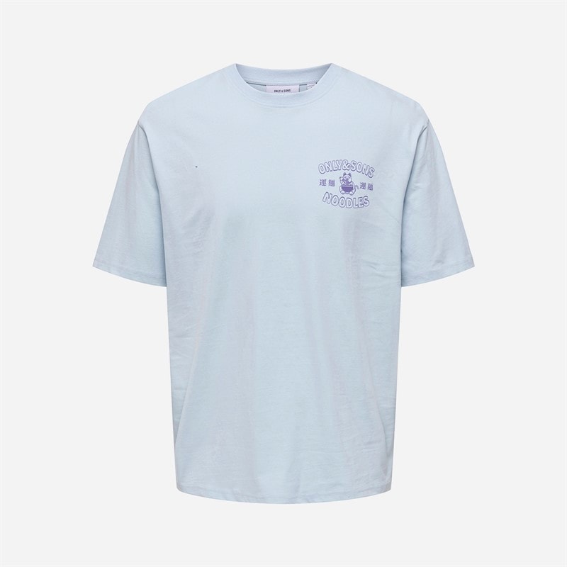 ONLY & SONS Herre Catisfaction Afslappet T-shirt Skyway - Billede 2