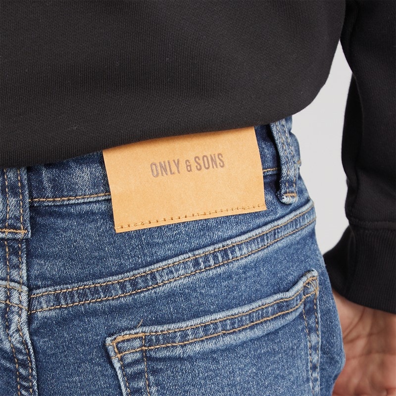 ONLY & SONS Drenge Weft Almindelig Pasform Jeans Dark Blue Denim - Billede 3