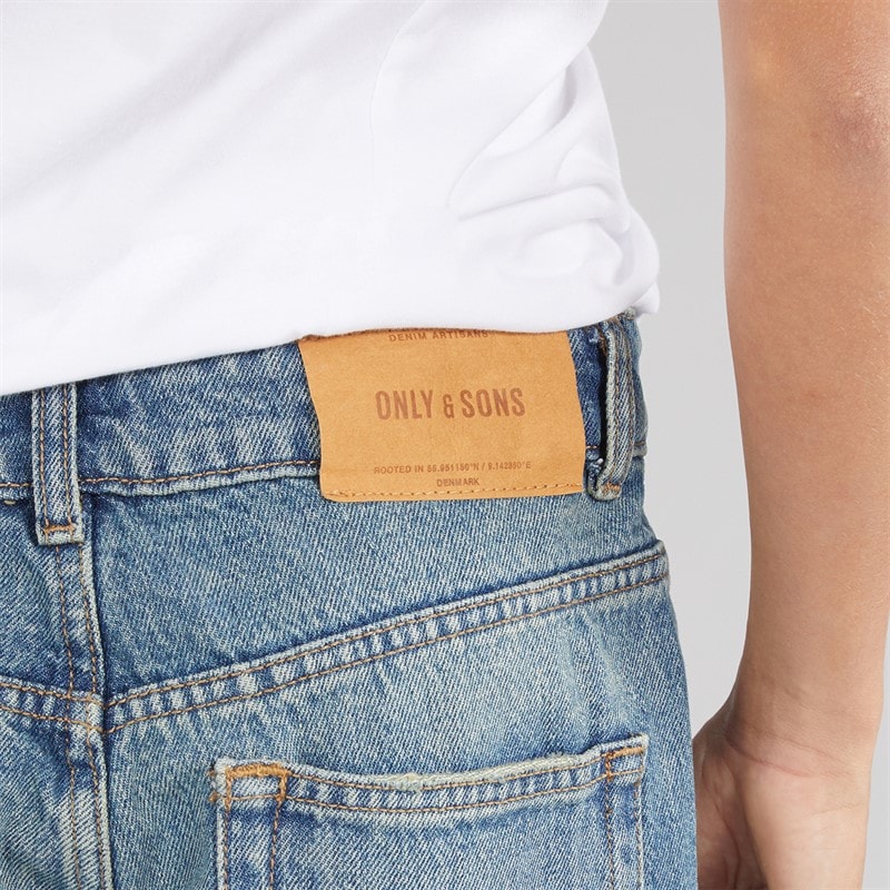 ONLY & SONS Drenge Edge Lige Pasform Jeans Medium Blue Denim - Billede 3