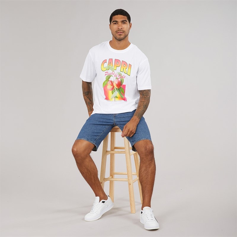 ONLY & SONS Herre Tristan Relaxed Capri T-shirt Bright White - Billede 3
