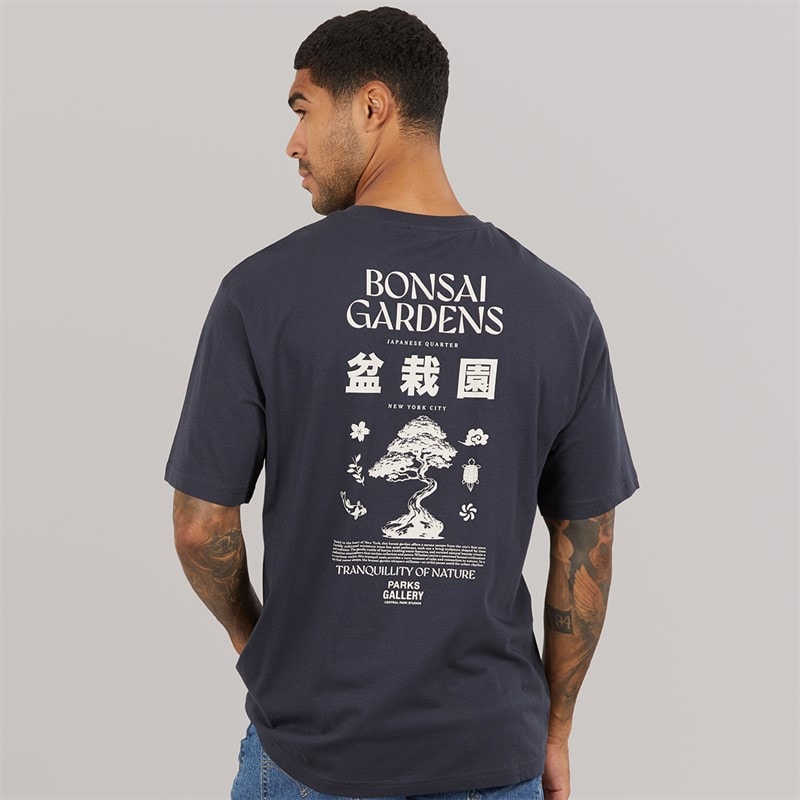 ONLY & SONS Herre Tristan Afslappet Bonsai T-shirt Dark Navy - Billede 3