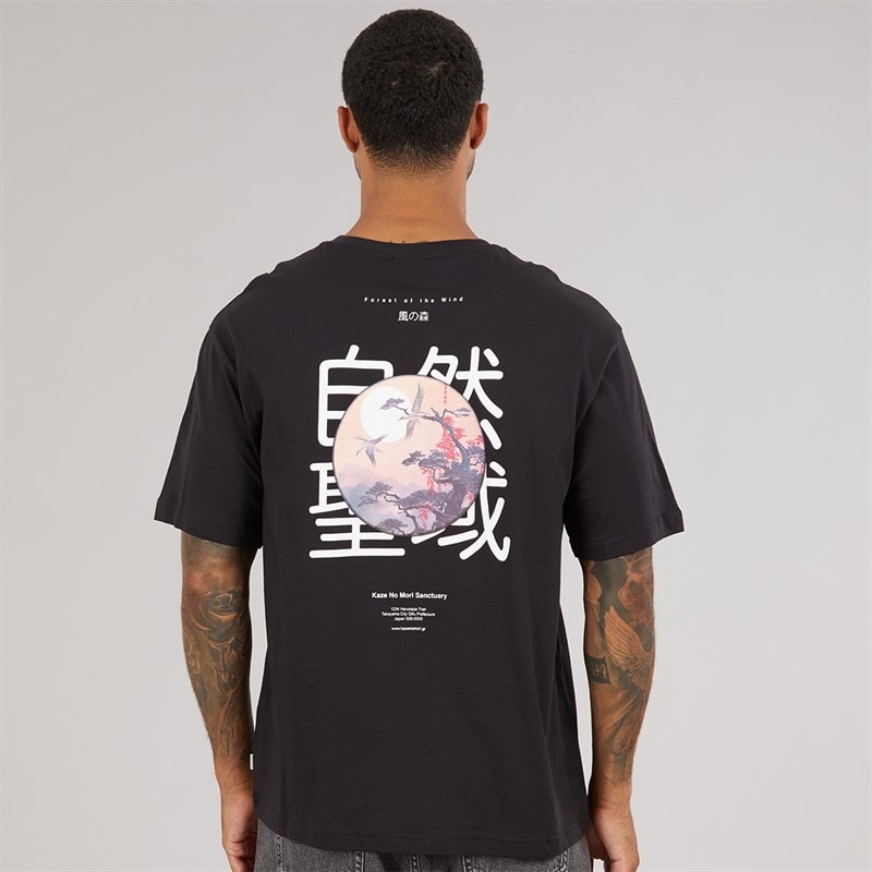 ONLY & SONS Herre Tristan Relaxed Mori T-shirt Black Onyx - Billede 3