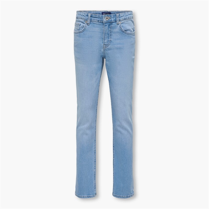 ONLY & SONS Drenge Lærred Regular Fit Jeans Light Blue Denim - Billede 1
