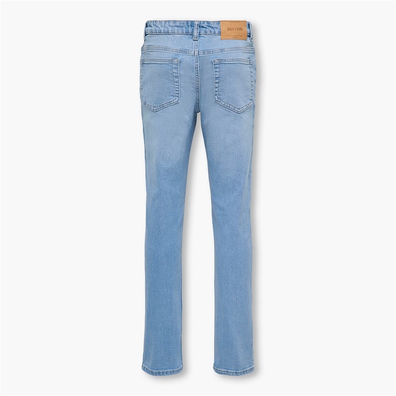 ONLY & SONS Drenge Lærred Regular Fit Jeans Light Blue Denim - Billede 2