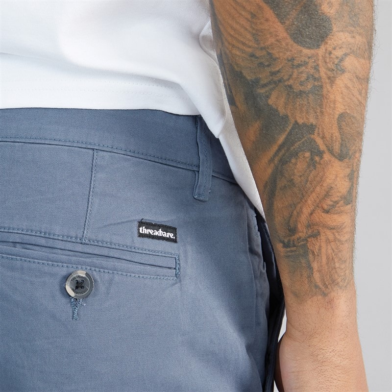 THREADBARE Herre Wests Chino Shorts Misty Blue - Billede 3