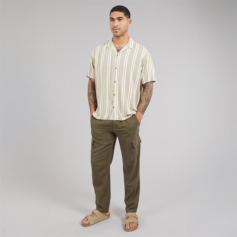 THREADBARE Herre Ramsay Linned Bukser Khaki - Billede 3