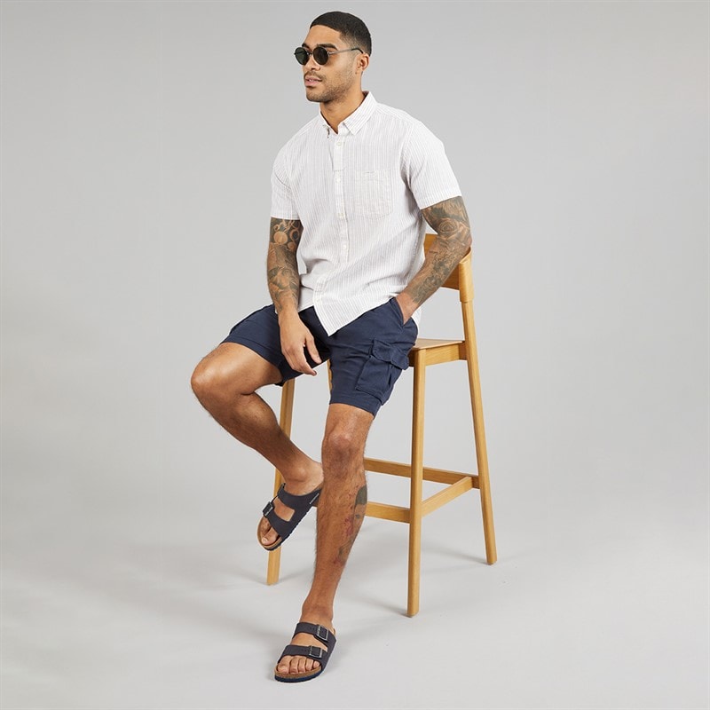 THREADBARE Herre Bristol Cargo Shorts Navy - Billede 3
