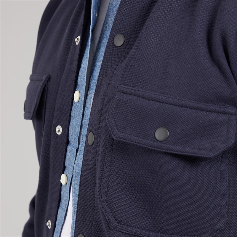 THREADBARE Herre Relay Langærmet Shacket Navy - Billede 3