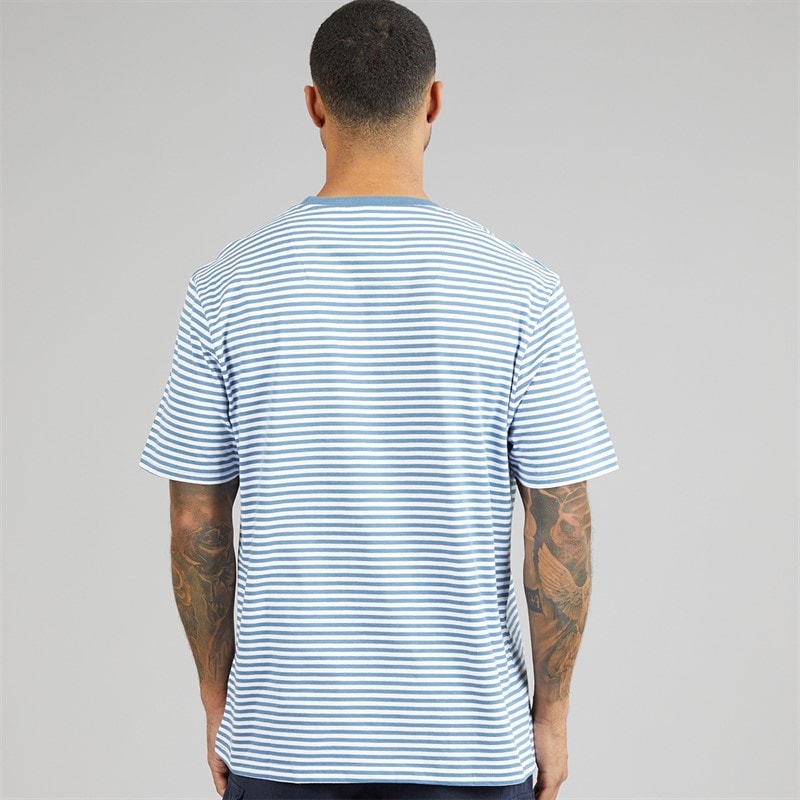 THREADBARE Herre Coast T-shirt Denim Blue/Hvid - Billede 2