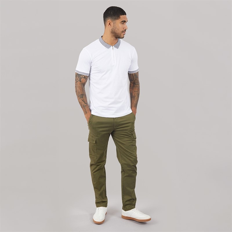 THREADBARE Herre Battled Cargo Bukser Khaki - Billede 4
