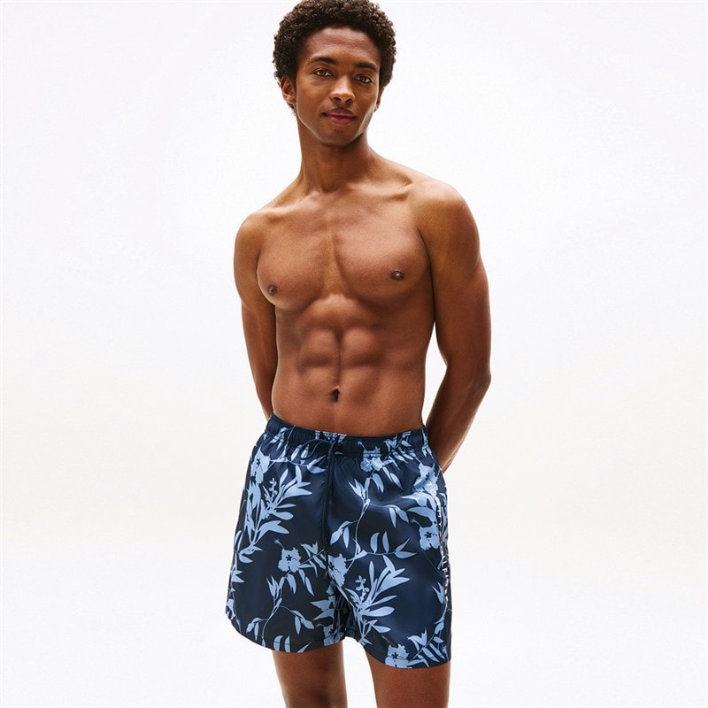 Tommy Hilfiger Herre Badeshorts Blomster Tropisk AOP Desert Sky - Billede 1