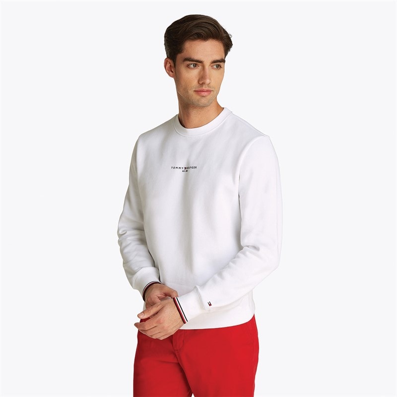 Tommy Hilfiger Herre Pullover Sweatshirt Hvid - Billede 1
