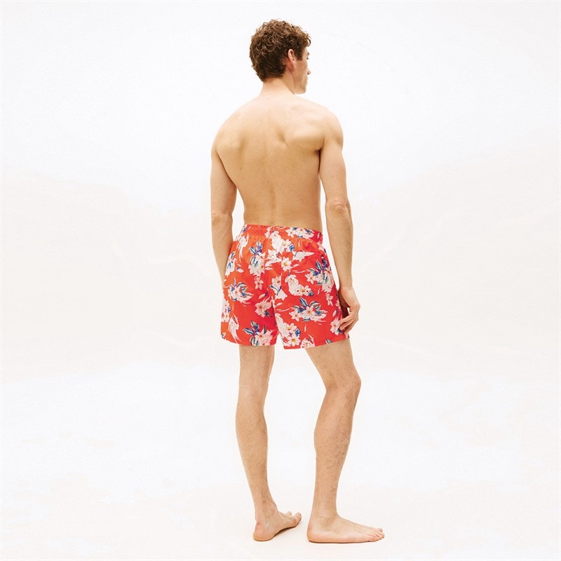 Tommy Hilfiger Herre Badeshorts Tropisk Blomsterprint Strålende Orange - Billede 4