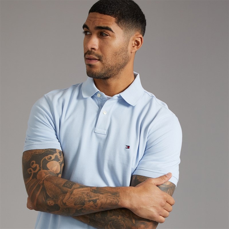 Tommy Hilfiger Herre 1985 Regular Polo Shirt Sky Blue - Billede 3