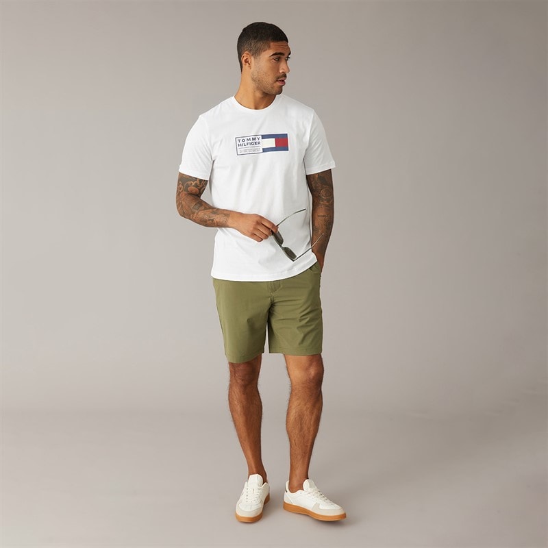 Tommy Hilfiger Herre Brand Love Tekstboks T-shirt Hvid - Billede 4