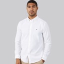 Tommy Hilfiger Herre Flex Dobby Langærmet Skjorte Hvid