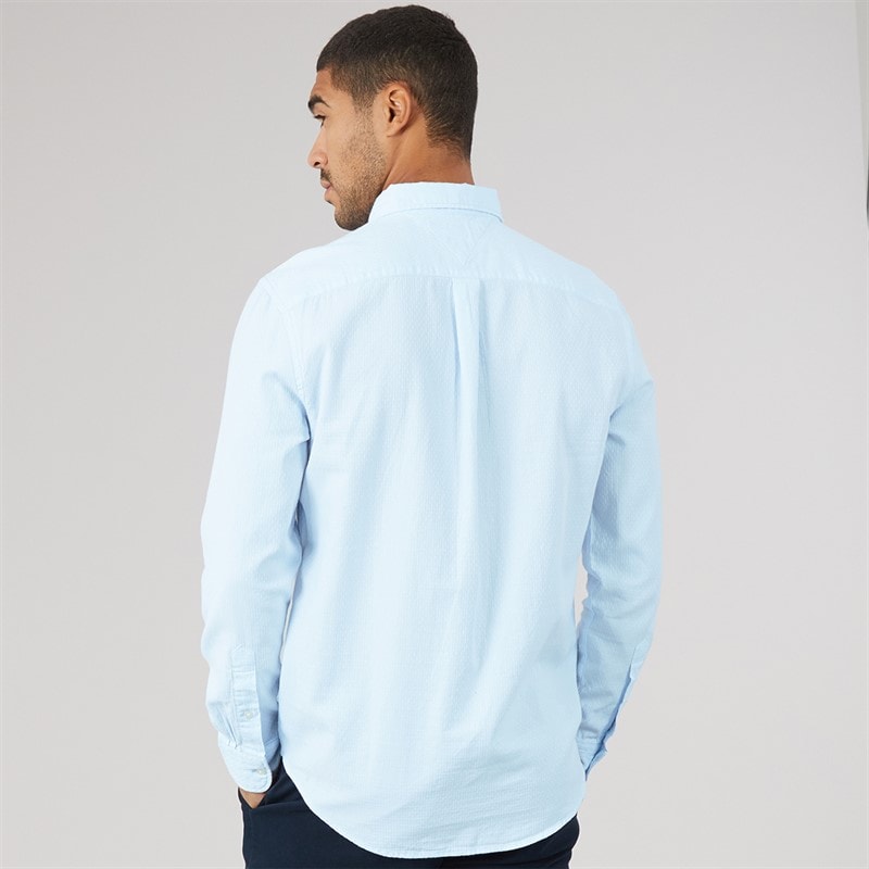 Tommy Hilfiger Herre Flex Dobby Langærmet Skjorte Sweet Blue - Billede 2