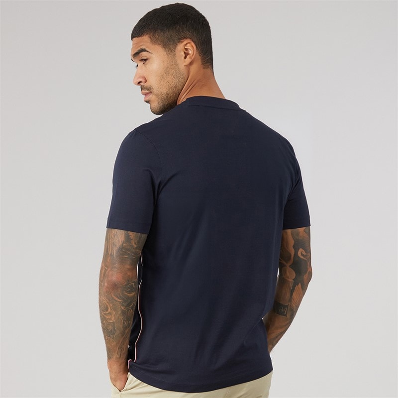 Tommy Hilfiger Herre Global Stripe T-shirt Desert Sky - Billede 2