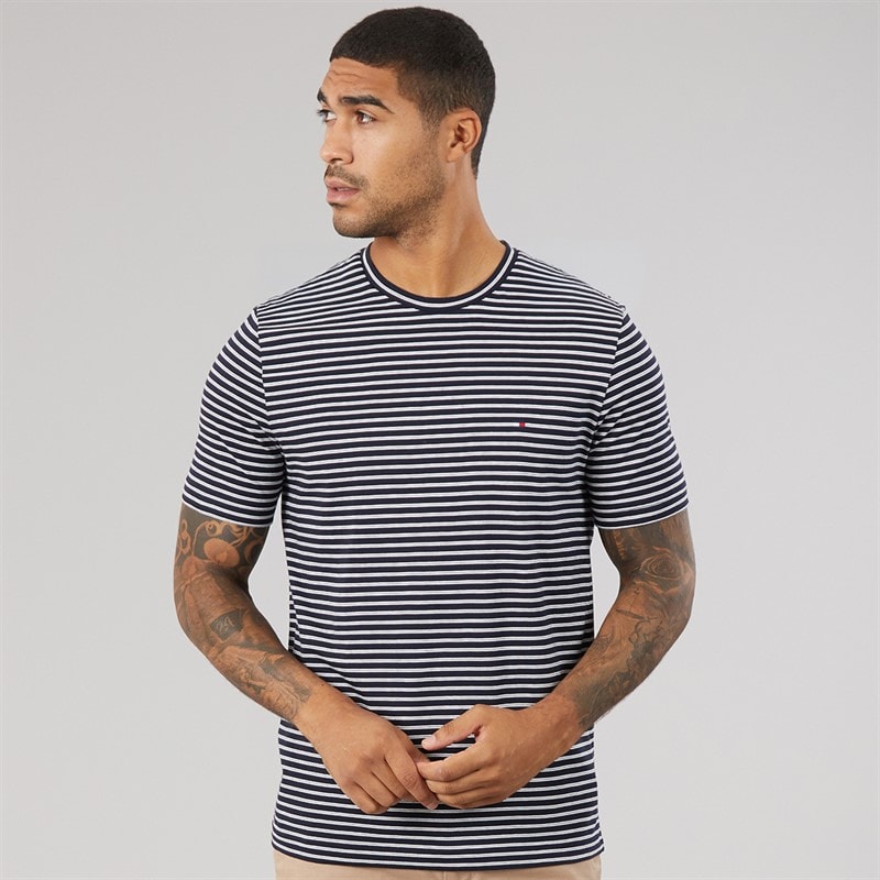 Tommy Hilfiger Herre Essential Sæson Reg Pasform T-shirt Desert Sky/Ecru Stripe