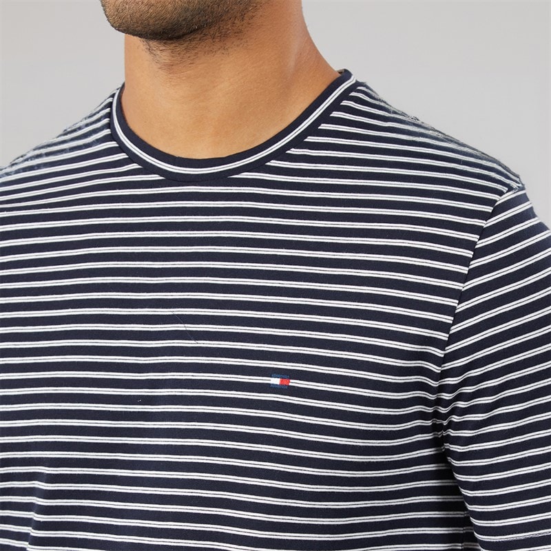 Tommy Hilfiger Herre Essential Sæson Reg Pasform T-shirt Desert Sky/Ecru Stripe - Billede 3
