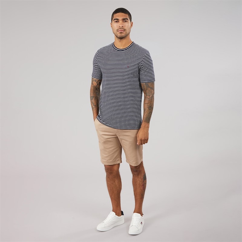 Tommy Hilfiger Herre Essential Sæson Reg Pasform T-shirt Desert Sky/Ecru Stripe - Billede 4