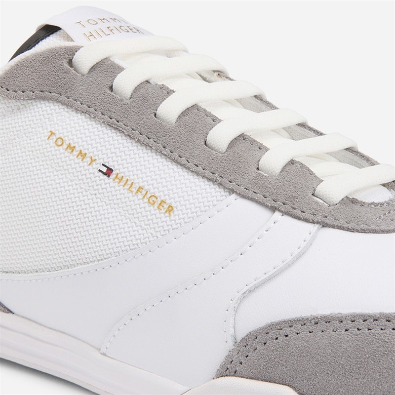 Tommy Hilfiger Herre Lave Læder Blandede Træningssko Hvid - Billede 5