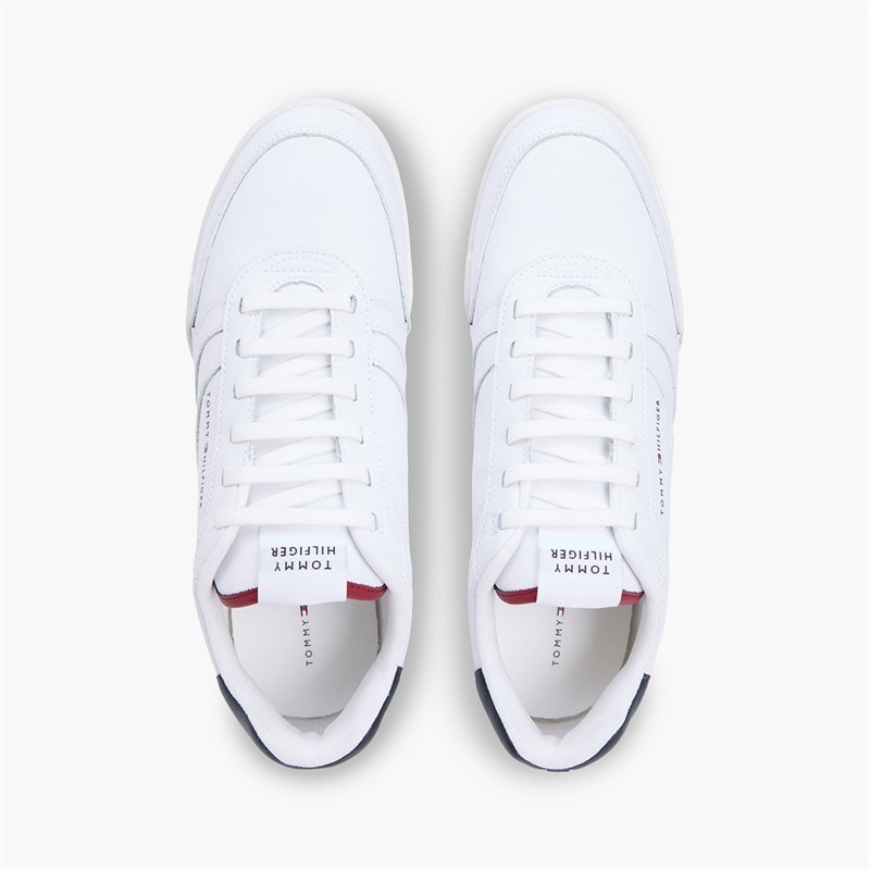 Tommy Hilfiger Herre Low Pro Læder Sneakers Hvid - Billede 4