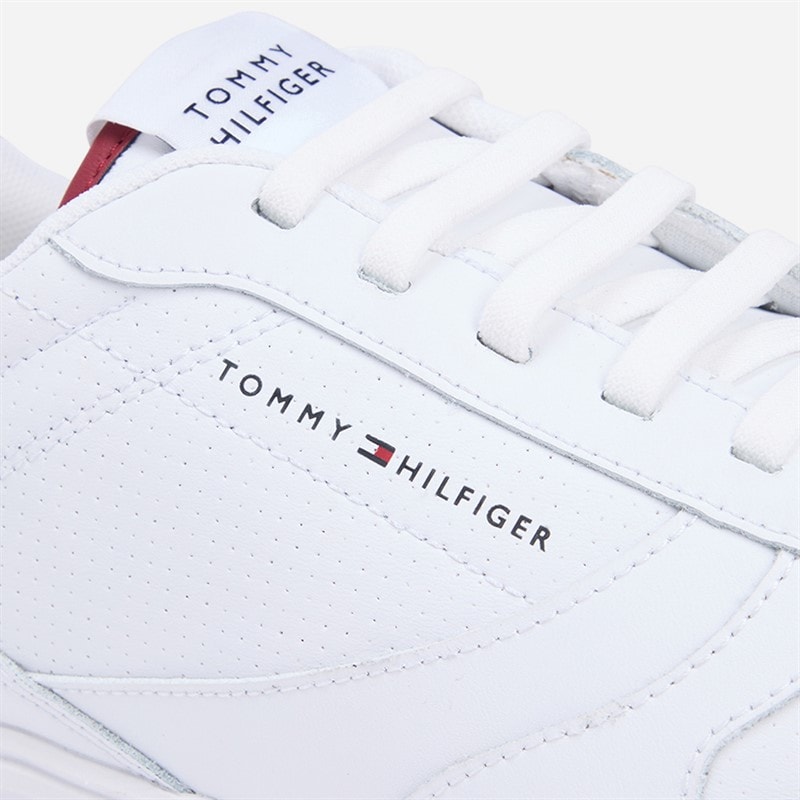 Tommy Hilfiger Herre Low Pro Læder Sneakers Hvid - Billede 5