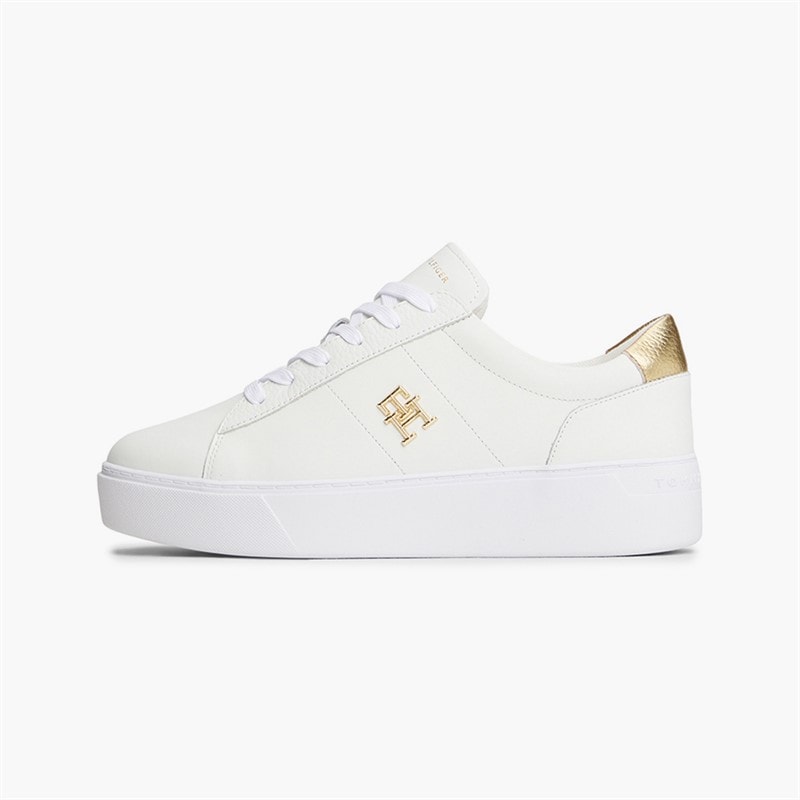 Tommy Hilfiger Dame Plateau Court Sneakers Hvid - Billede 2