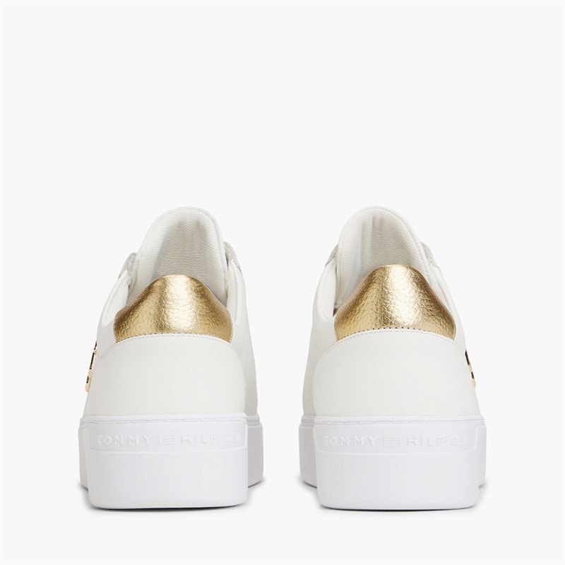 Tommy Hilfiger Dame Plateau Court Sneakers Hvid - Billede 3